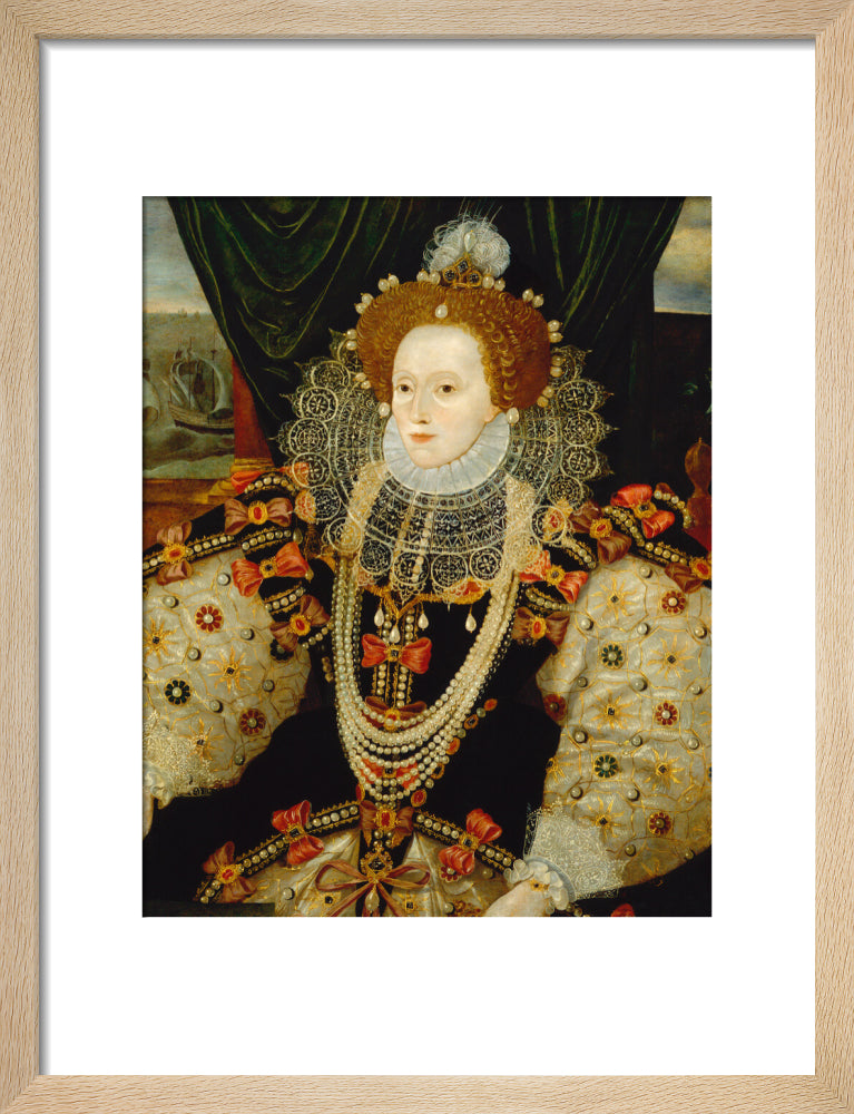 Queen elizabeth i portrait print (art print, small, natural frame)