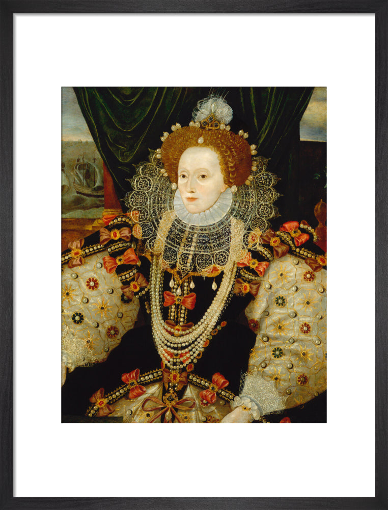 Queen elizabeth i portrait print (art print, medium, black frame)