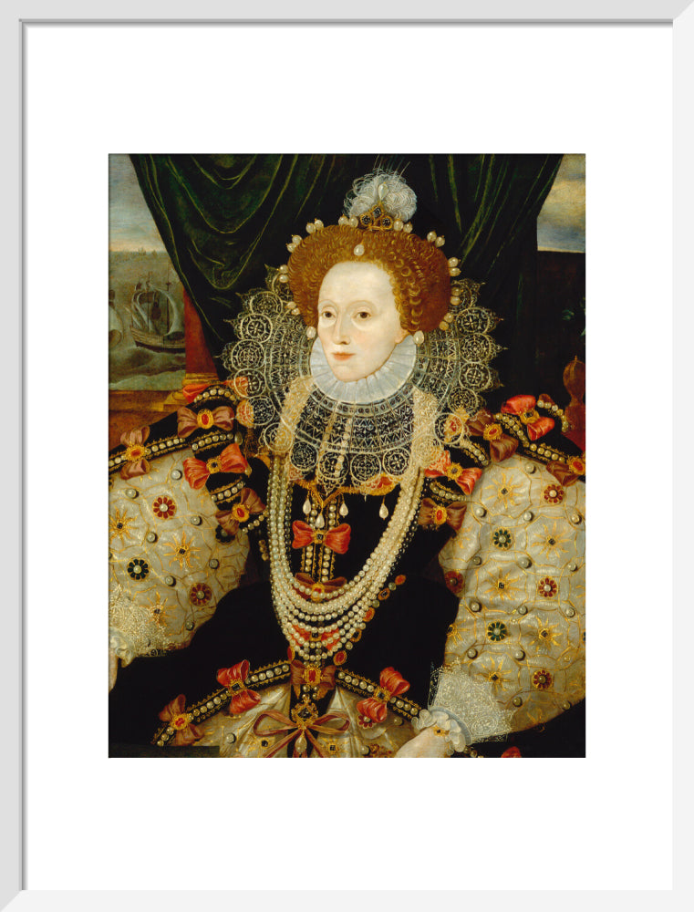 Queen elizabeth i portrait print (art print, medium, white frame)