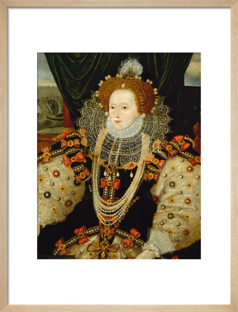 Queen elizabeth i portrait print (art print, medium, natural frame)