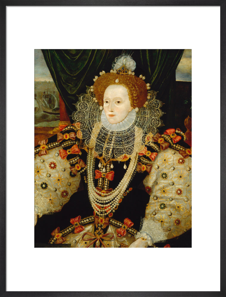 Queen elizabeth i portrait print (art print, large, black frame)