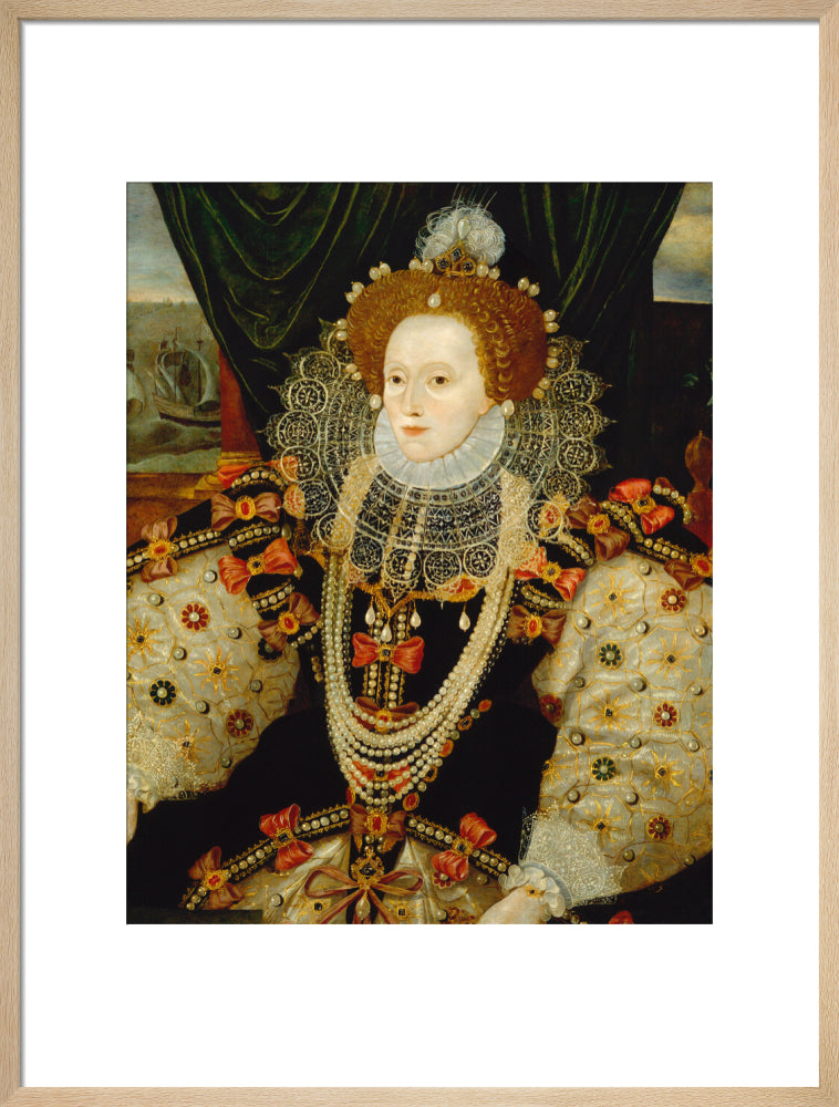 Queen elizabeth i portrait print (art print, large, natural frame)