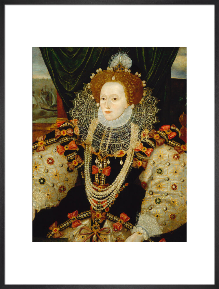Queen elizabeth i portrait print (art print, extra large, black frame)