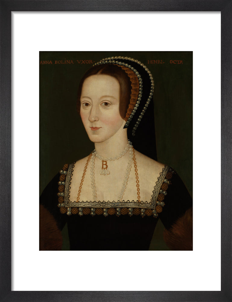 Anne boleyn portrait print (art print, small, black frame frame)