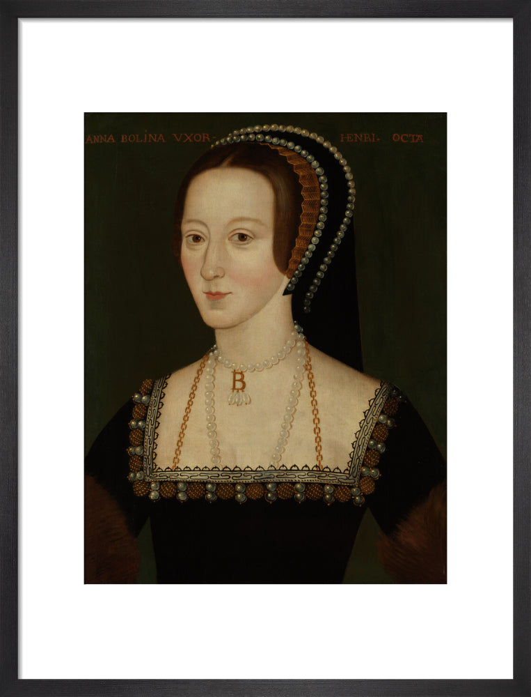 Anne boleyn portrait print (art print, medium, black frame frame)