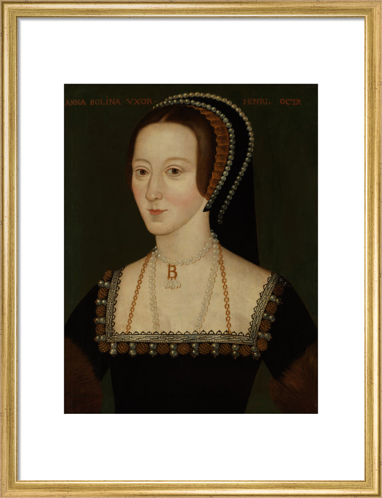 Anne boleyn portrait print (art print, medium, gold frame frame)