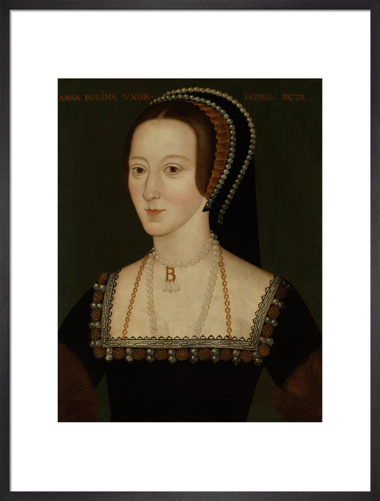 Anne boleyn portrait print (art print, large, black frame frame)