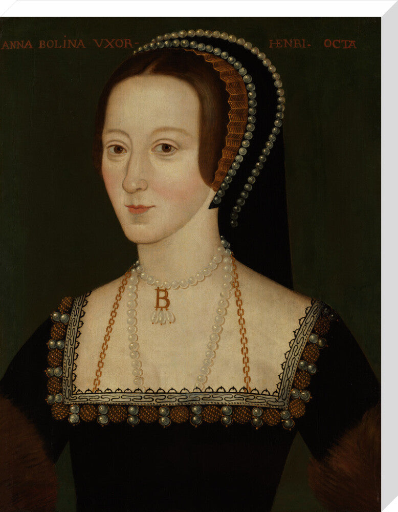 Anne boleyn portrait print (stretched canvas, large, no frame frame)