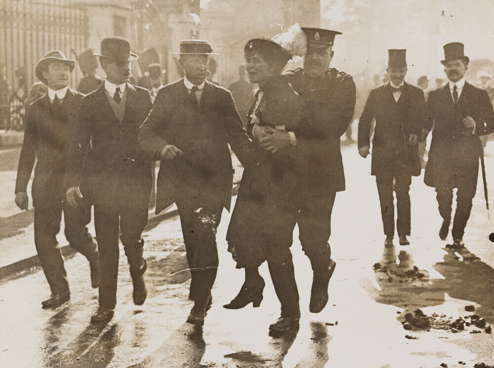 Emmeline pankhurst's arrest at buckingham palace portrait print