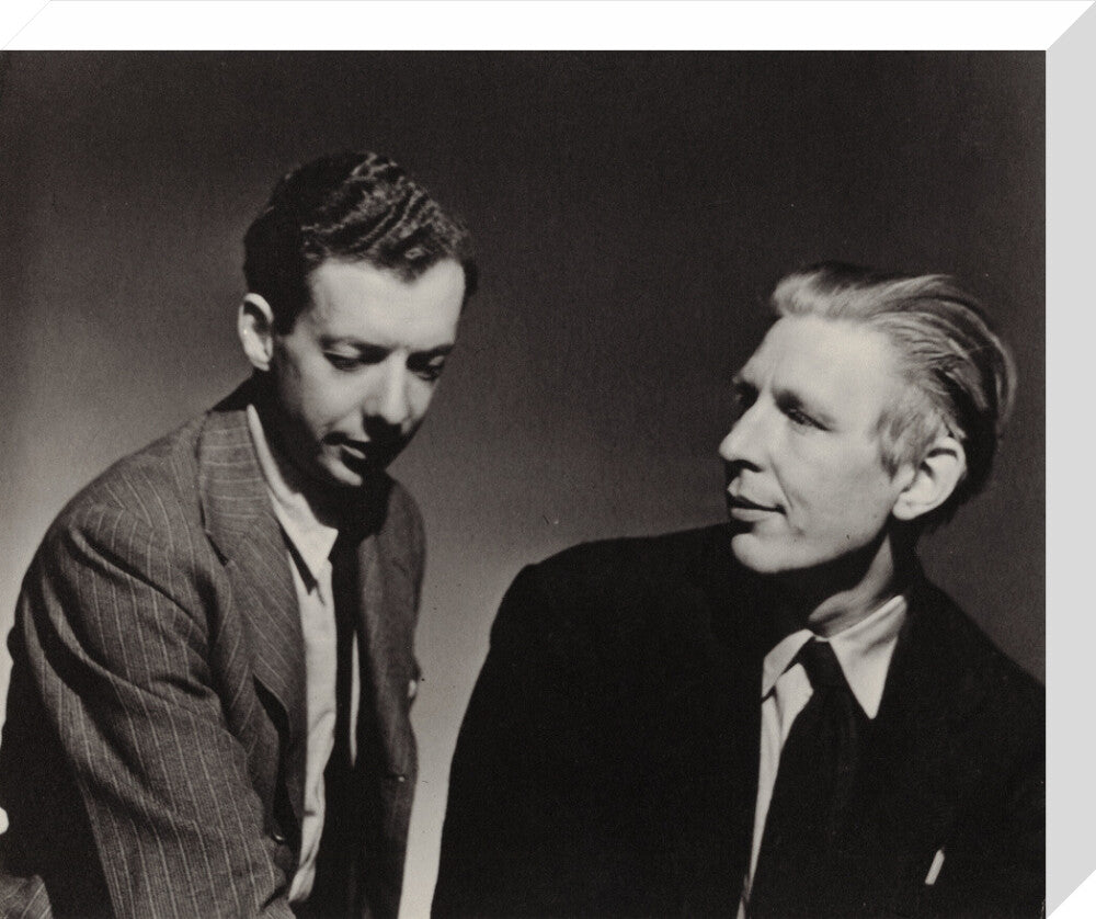 Benjamin britten; w.h. auden portrait print (stretched canvas, medium, no frame frame)