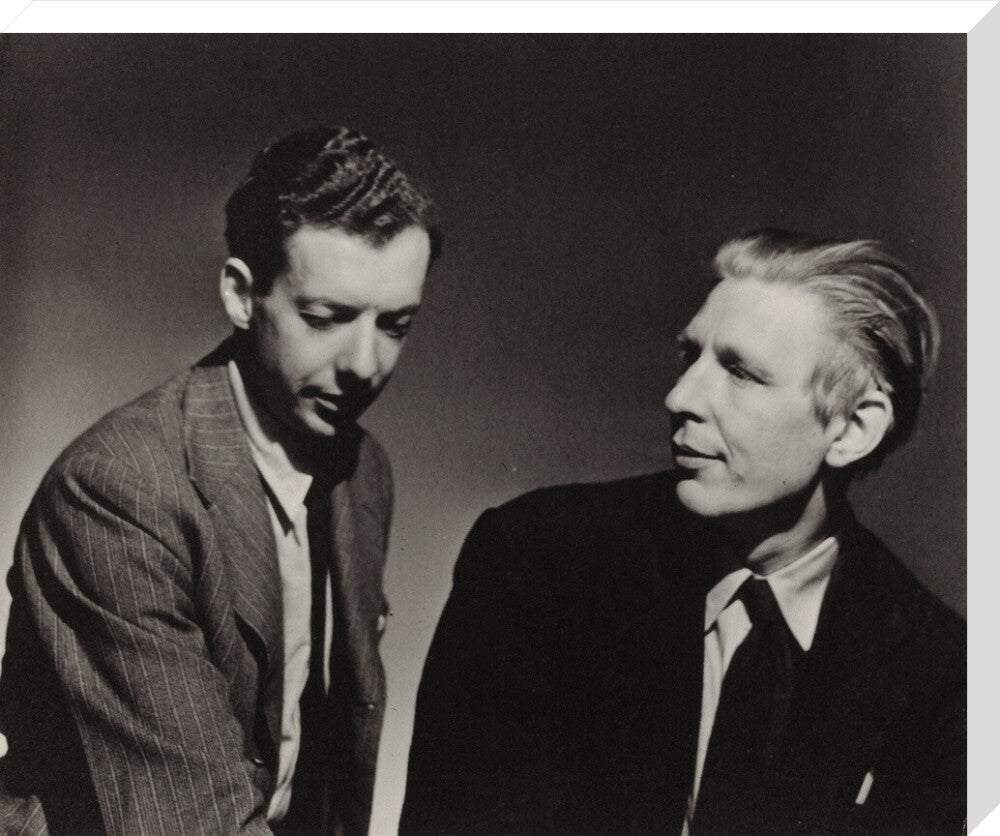 Benjamin britten; w.h. auden portrait print (stretched canvas, large, no frame frame)