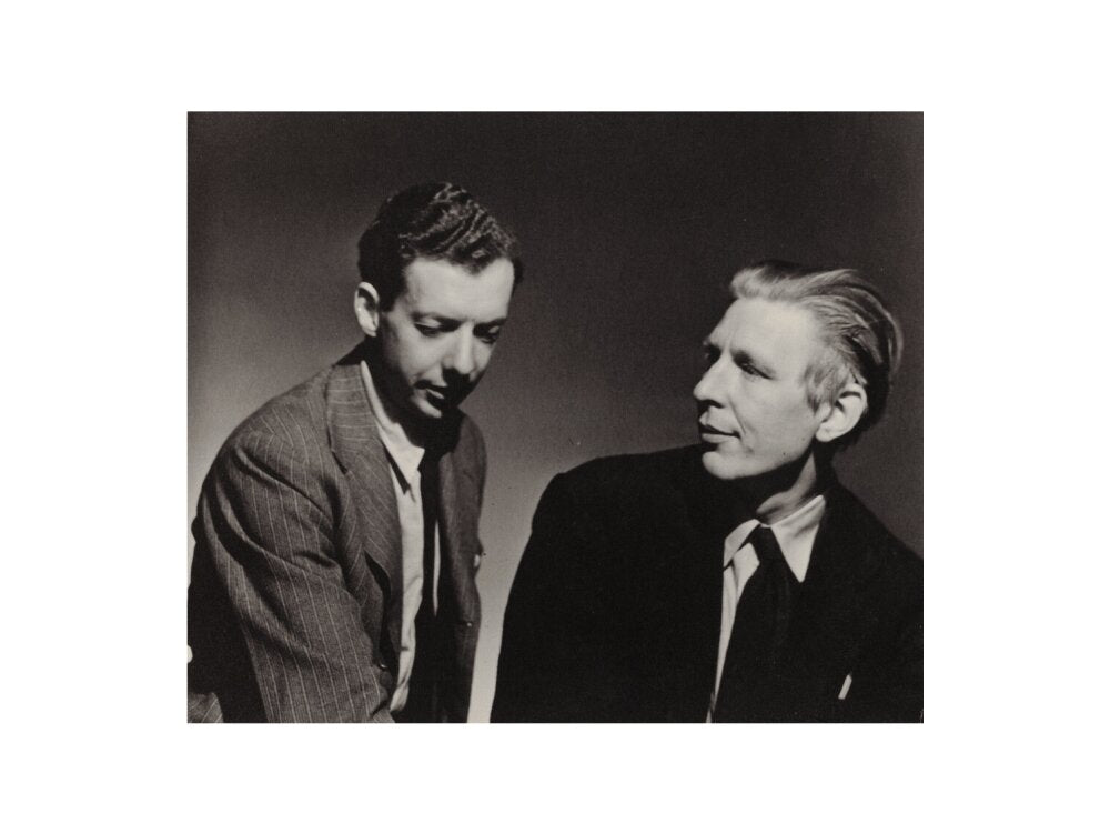 Benjamin britten; w.h. auden portrait print (art print, extra large, no frame frame)