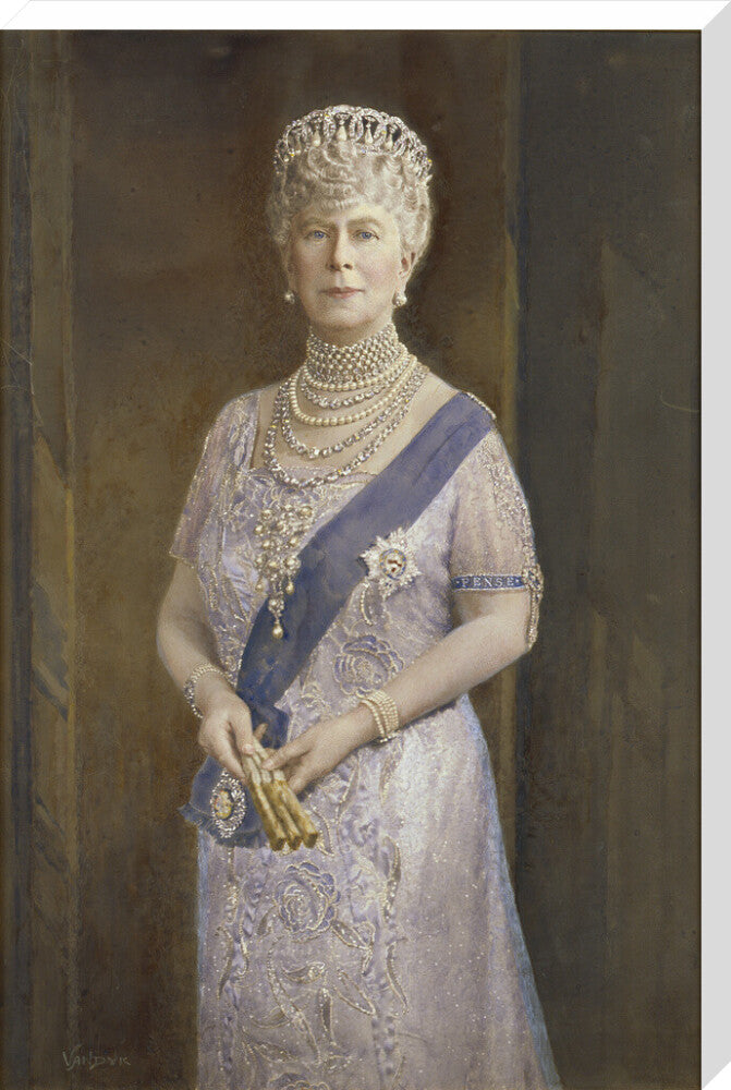 Queen mary portrait print (stretched canvas, extra large, no frame)