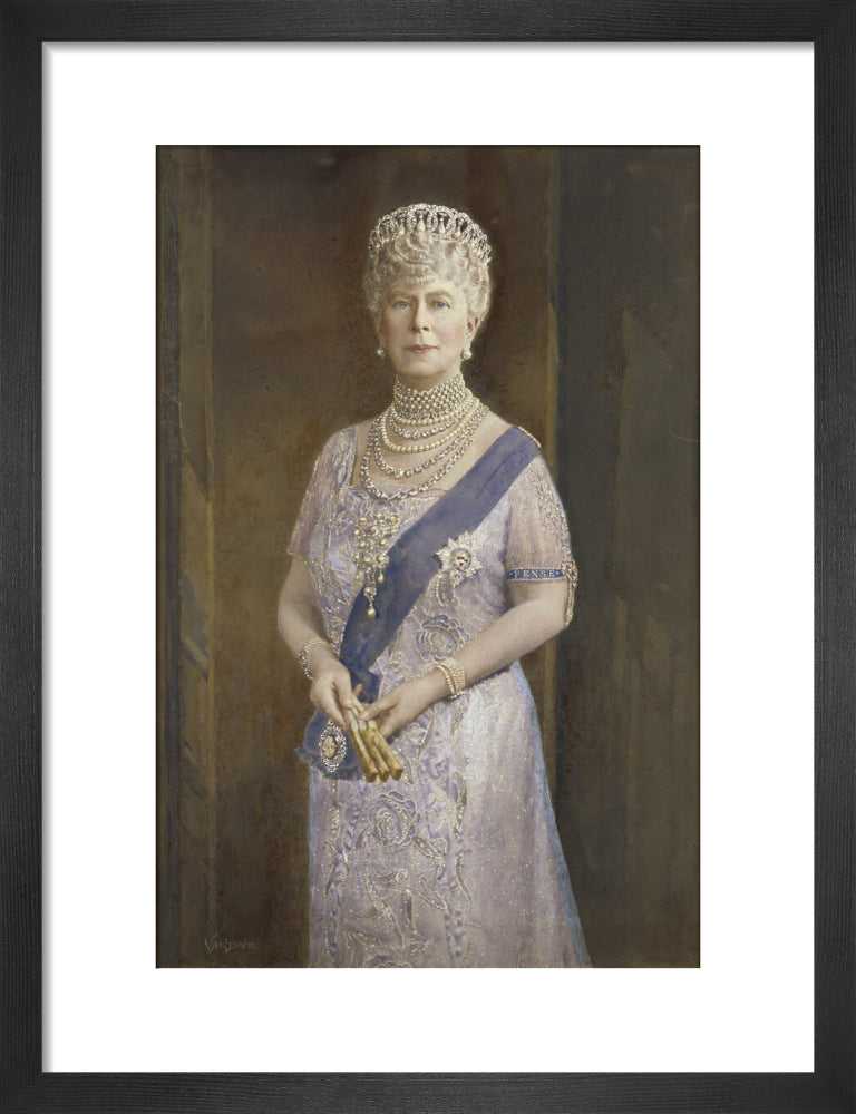 Queen mary portrait print (art print, small, black frame)
