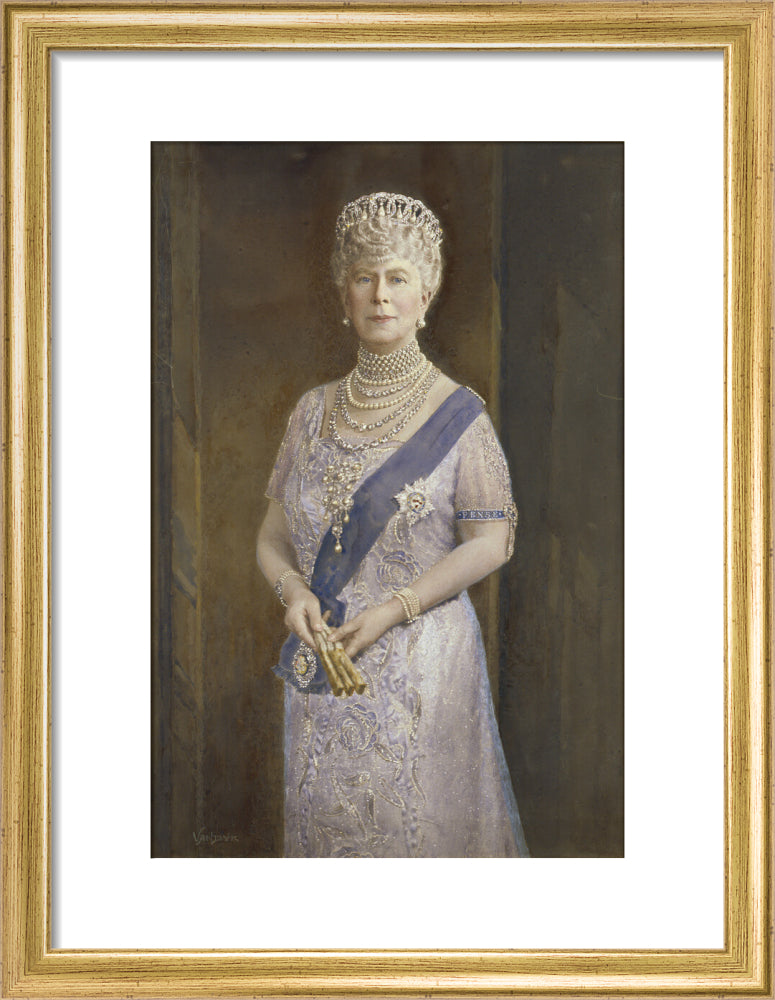 Queen mary portrait print (art print, small, gold frame)