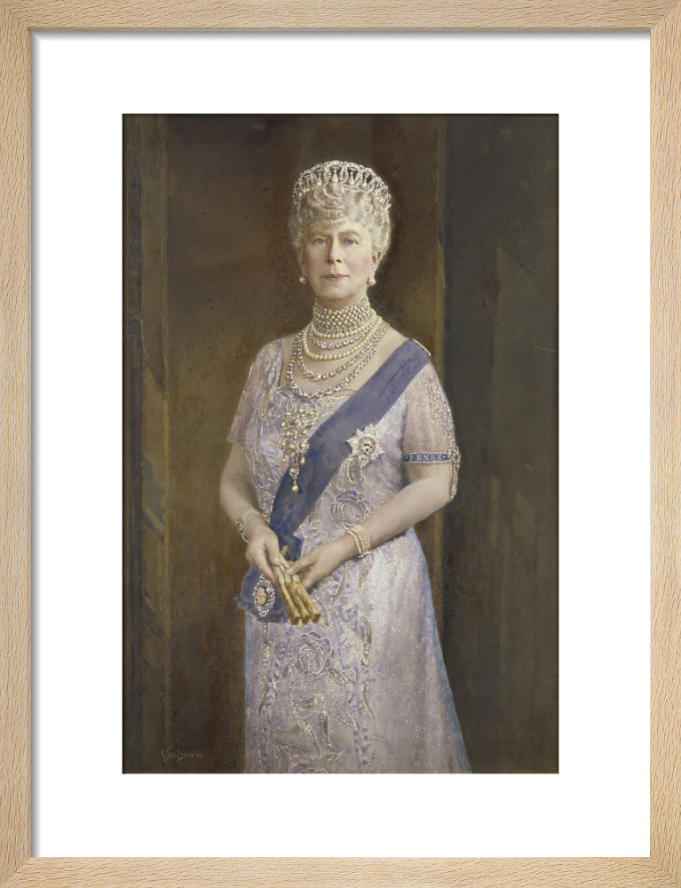 Queen mary portrait print (art print, small, natural frame)