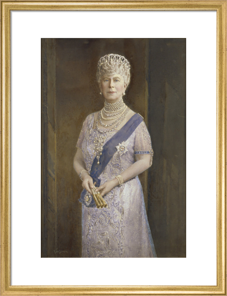 Queen mary portrait print (art print, medium, gold frame)