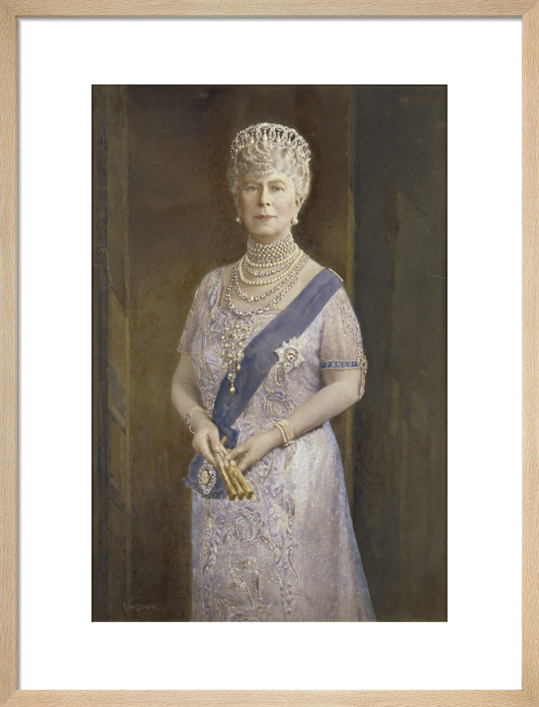Queen mary portrait print (art print, medium, natural frame)