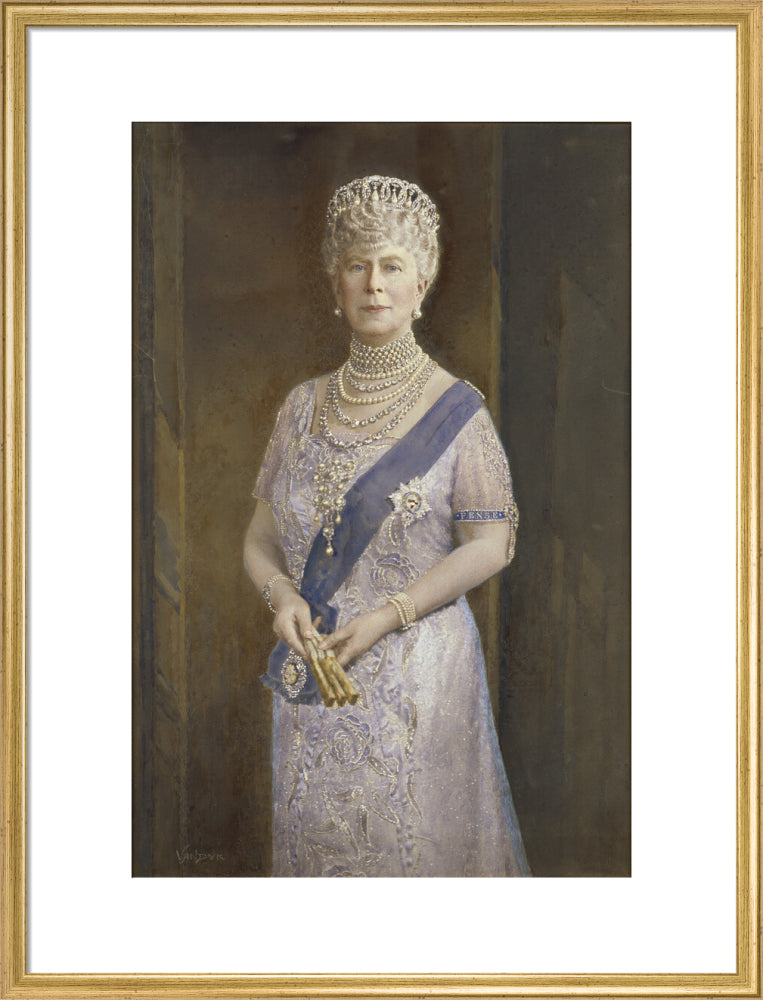 Queen mary portrait print (art print, large, gold frame)