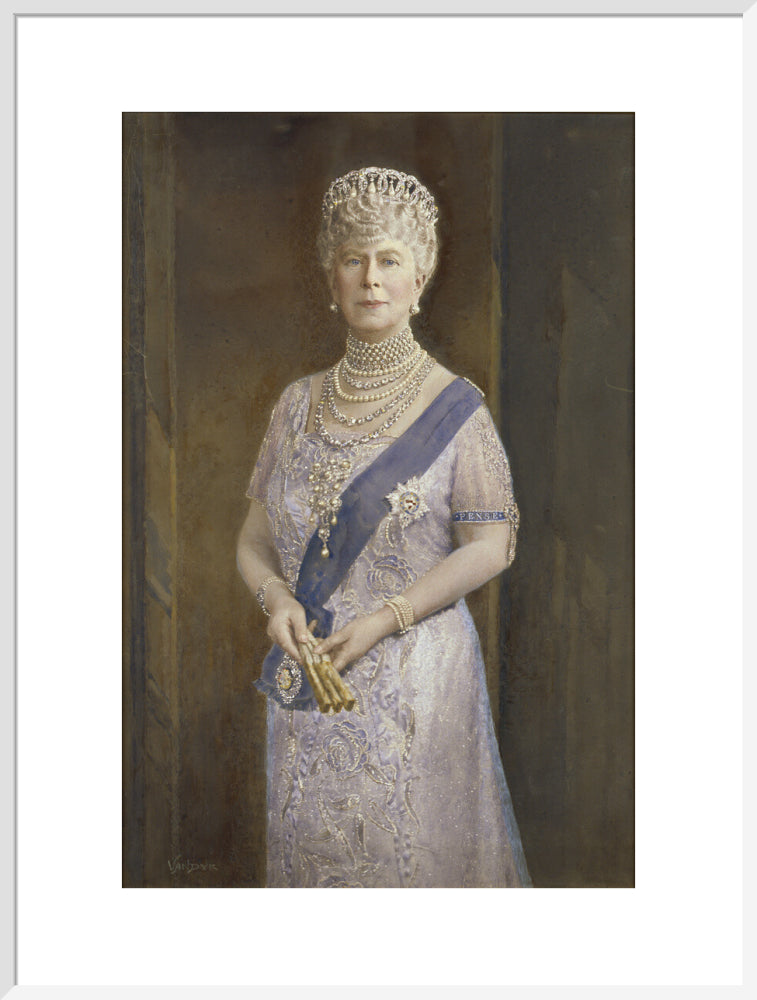 Queen mary portrait print (art print, extra large, white frame)