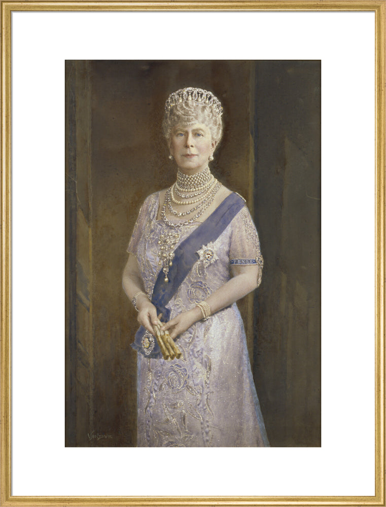 Queen mary portrait print (art print, extra large, gold frame)