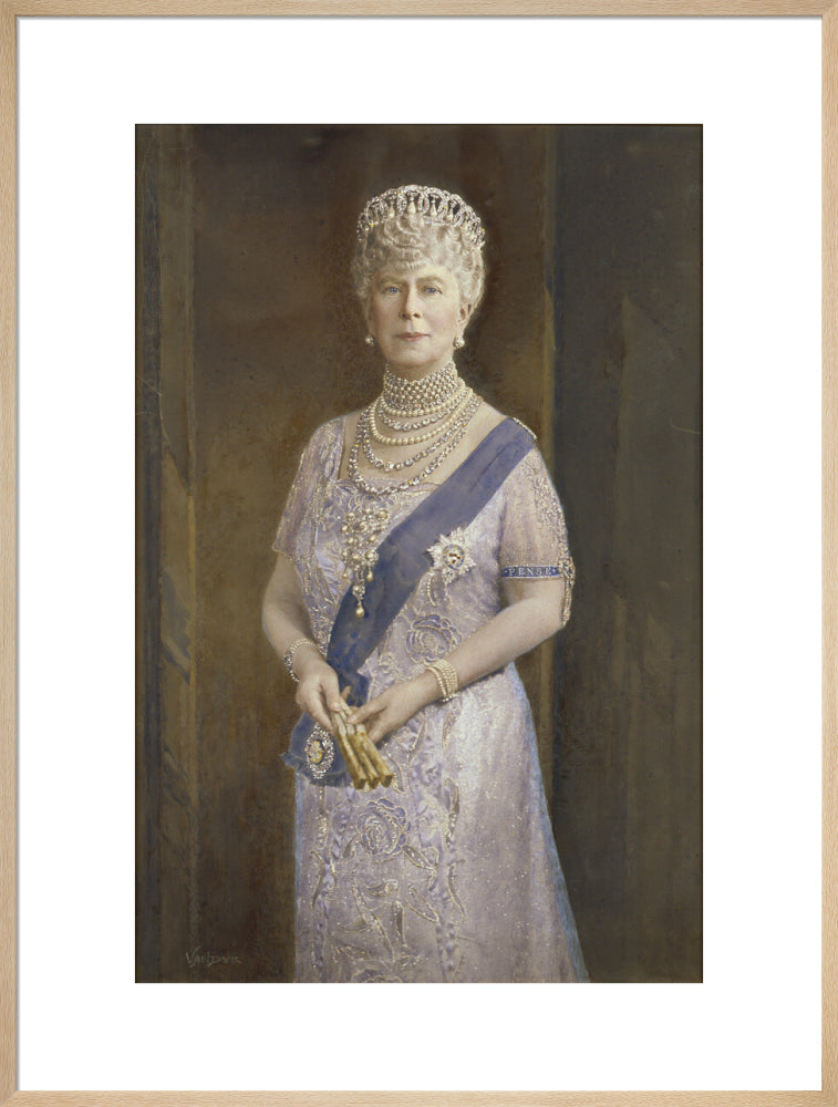 Queen mary portrait print (art print, extra large, natural frame)