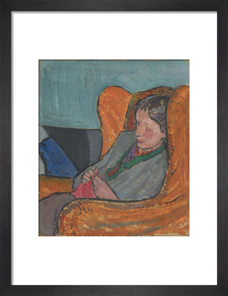 Virginia woolf portrait print (art print, small, black frame)