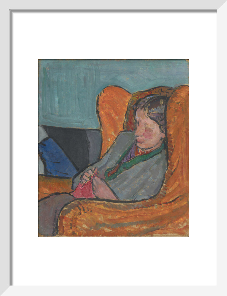 Virginia woolf portrait print (art print, small, white frame)