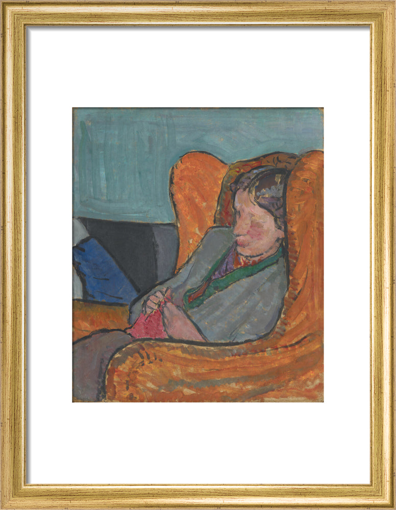 Virginia woolf portrait print (art print, small, gold frame)