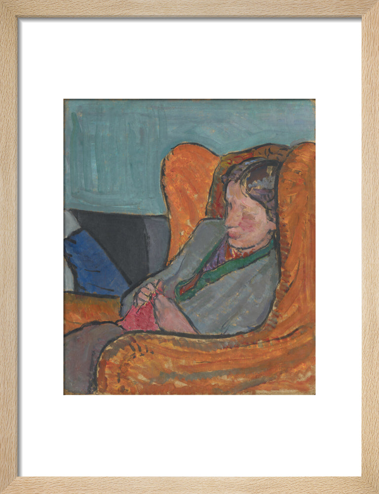 Virginia woolf portrait print (art print, small, natural frame)