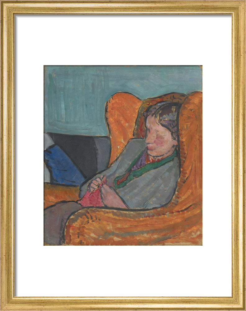 Virginia woolf portrait print (art print, small, gold frame)