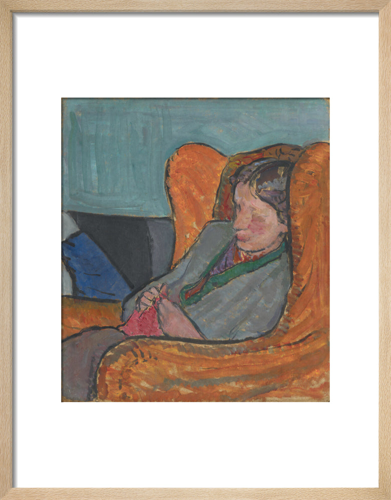 Virginia woolf portrait print (art print, small, natural frame)