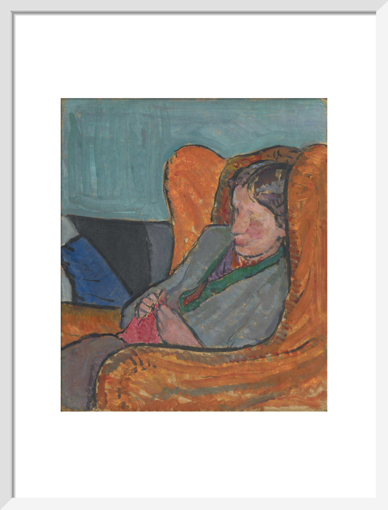 Virginia woolf portrait print (art print, medium, white frame)