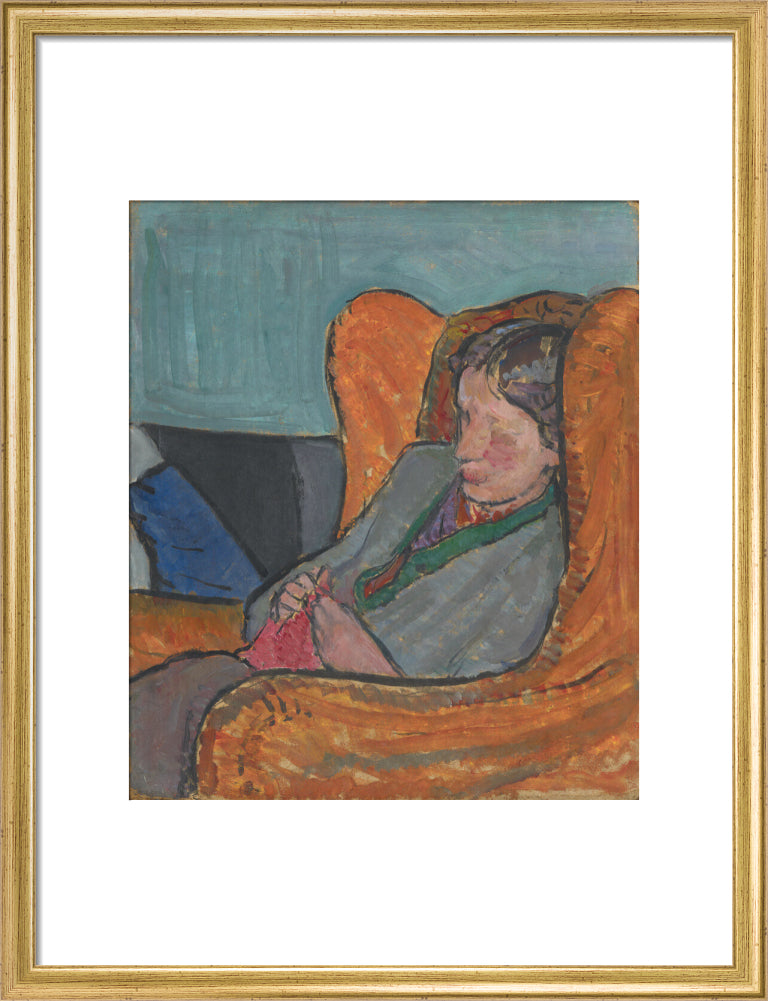 Virginia woolf portrait print (art print, medium, gold frame)