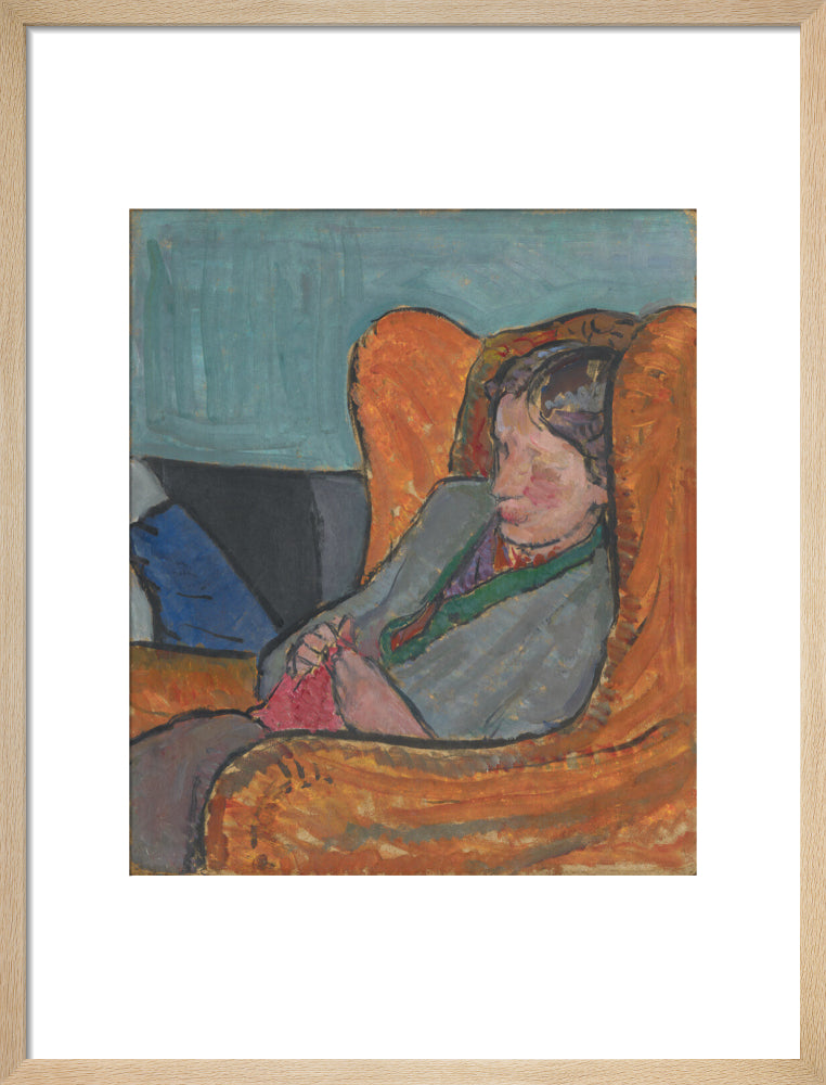 Virginia woolf portrait print (art print, medium, natural frame)