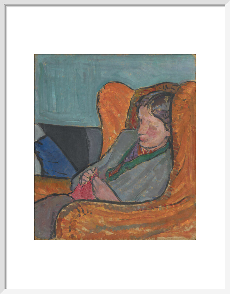 Virginia woolf portrait print (art print, medium, white frame)