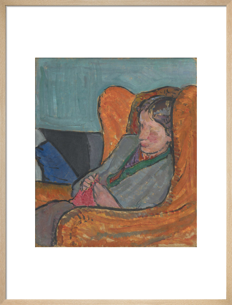 Virginia woolf portrait print (art print, large, natural frame)