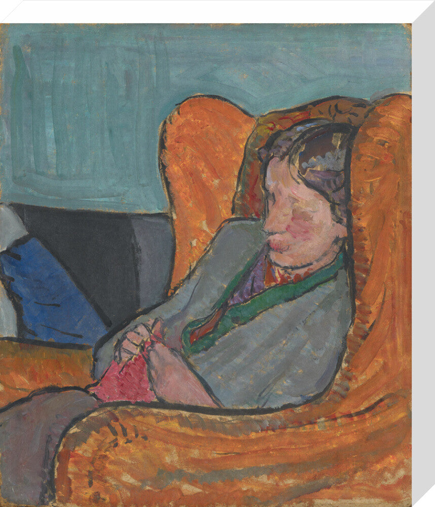 Virginia woolf portrait print (stretched canvas, medium, no frame)