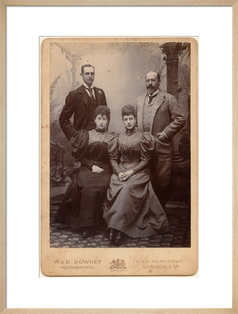 Haakon vii, king of norway; maud, queen of norway; queen alexandra; king edward vii portrait print (art print, large, natural frame)