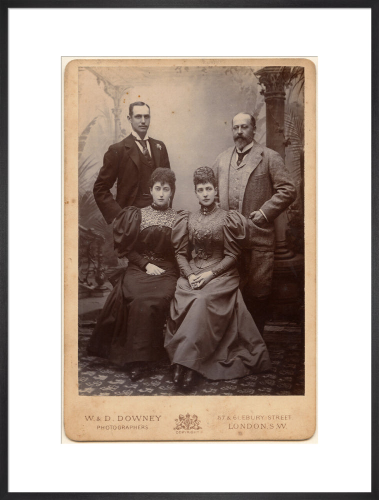 Haakon vii, king of norway; maud, queen of norway; queen alexandra; king edward vii portrait print (art print, extra large, black frame)
