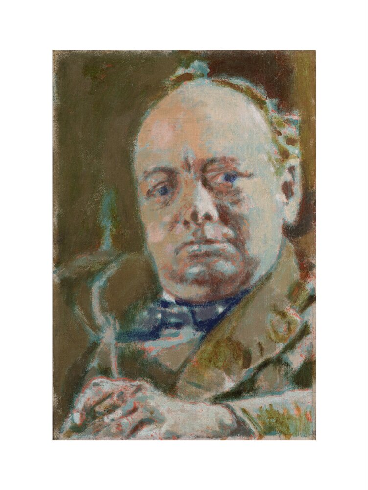 Winston churchill portrait print (art print, large, no frame)
