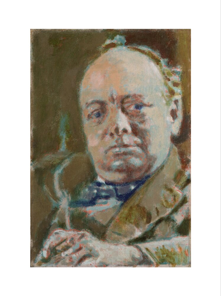 Winston churchill portrait print (art print, extra large, no frame)