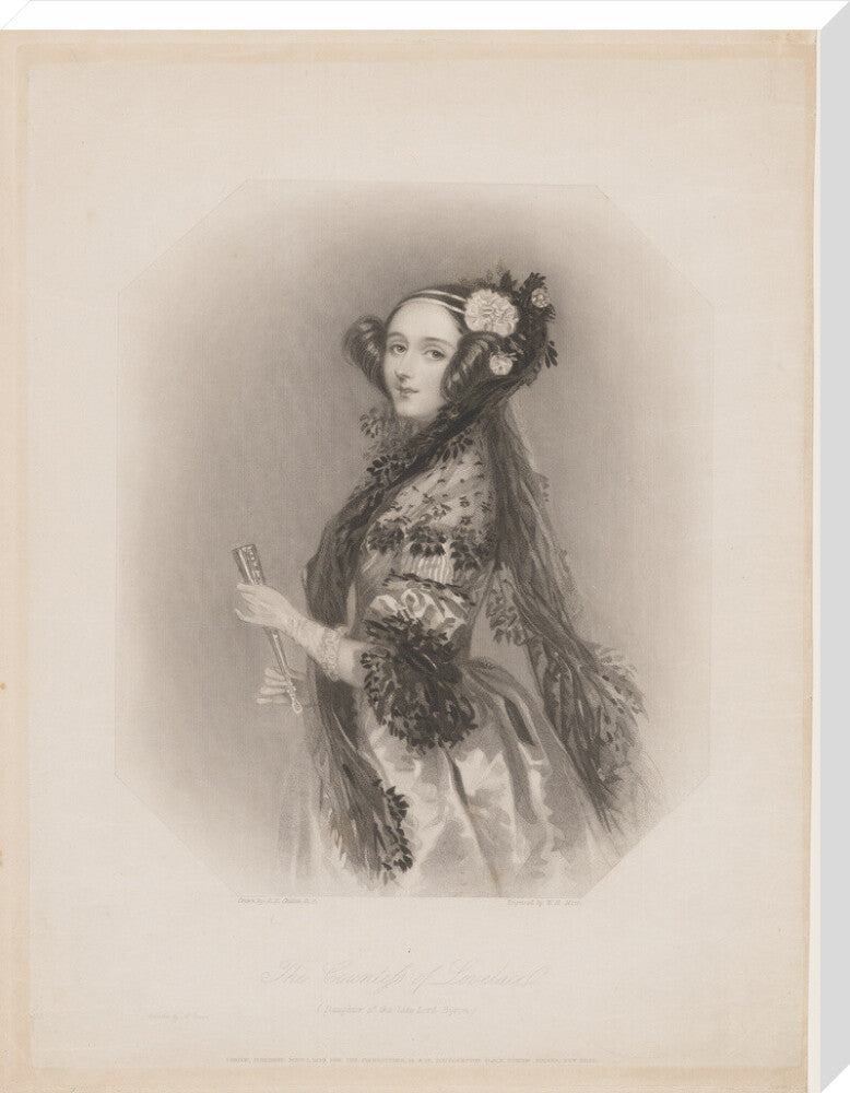 Ada lovelace portrait print (stretched canvas, extra large, no frame frame)