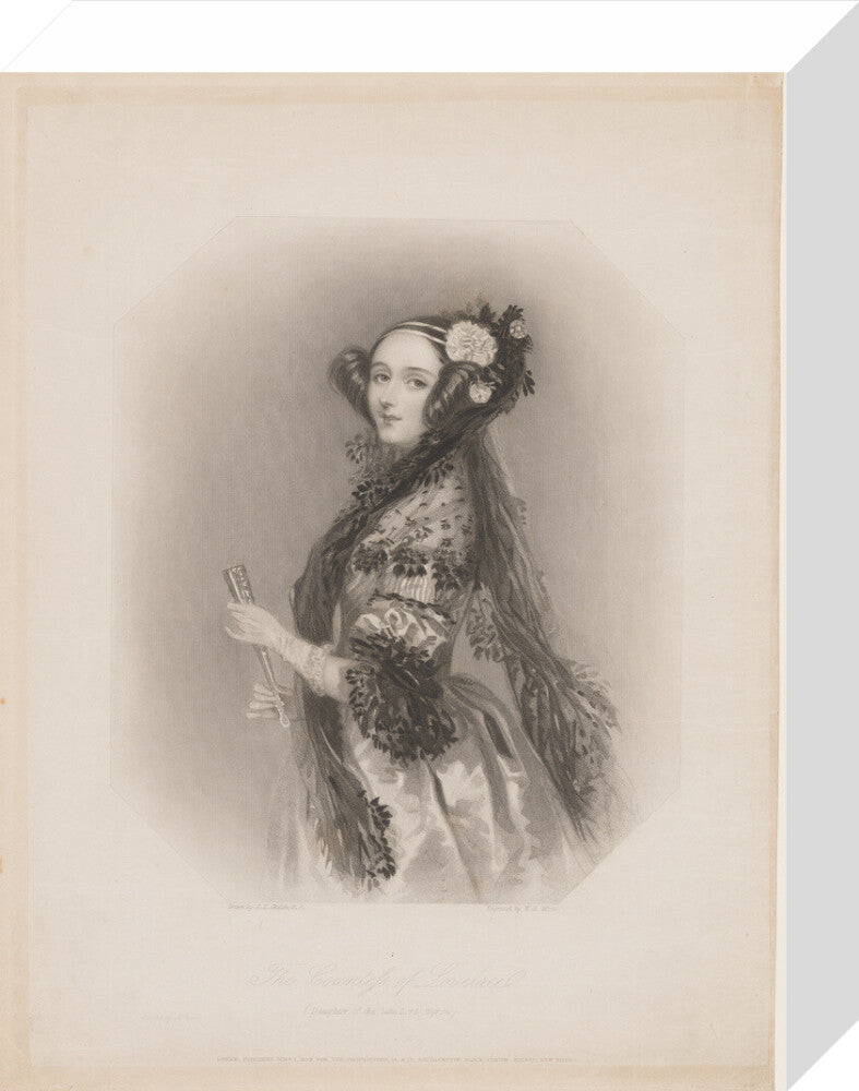 Ada lovelace portrait print (stretched canvas, small, no frame frame)
