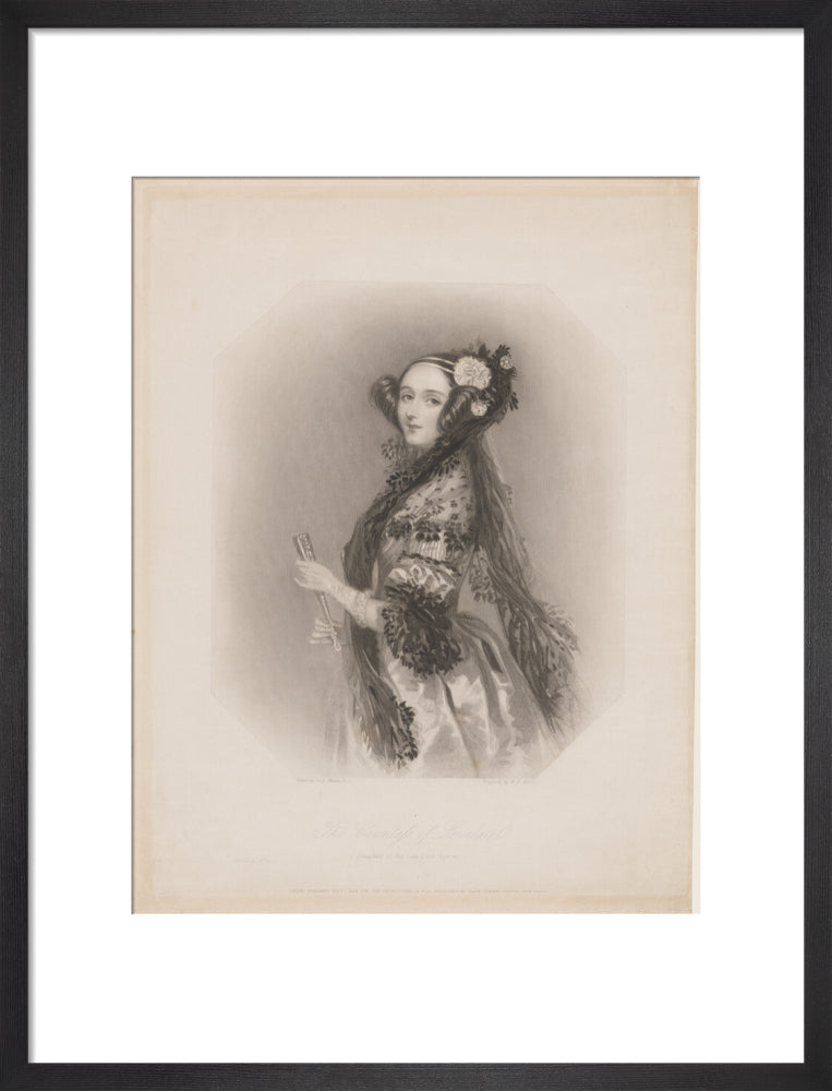 Ada lovelace portrait print (art print, medium, black frame frame)