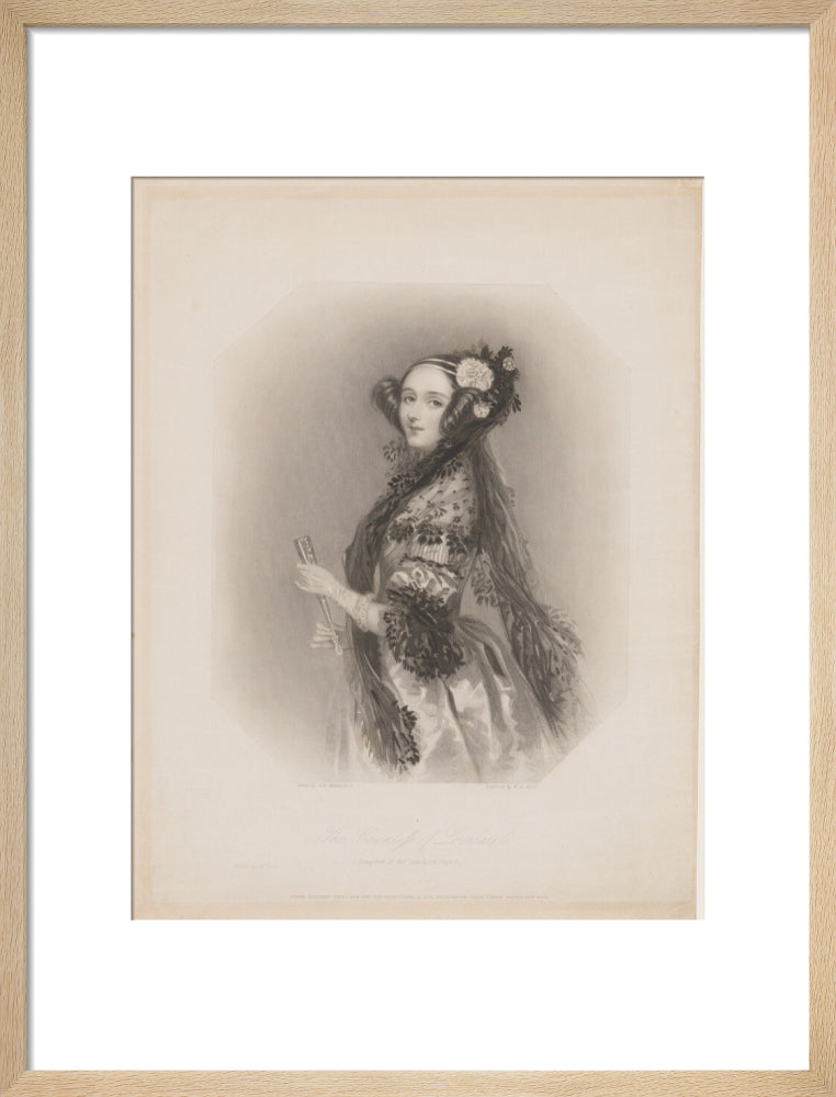 Ada lovelace portrait print (art print, medium, natural frame frame)