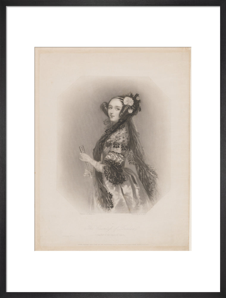 Ada lovelace portrait print (art print, large, black frame frame)