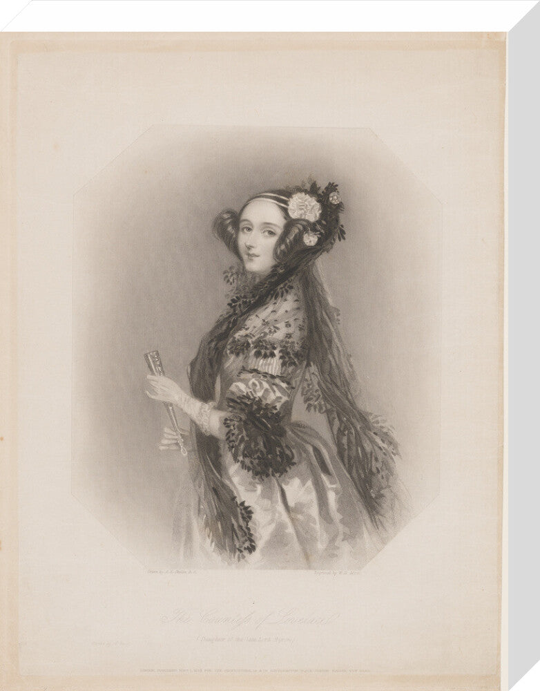 Ada lovelace portrait print (stretched canvas, medium, no frame frame)