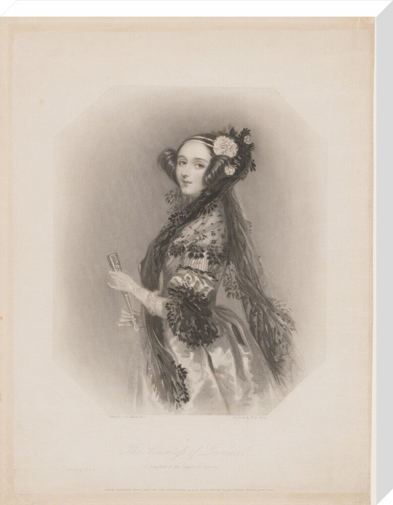Ada lovelace portrait print (stretched canvas, large, no frame frame)