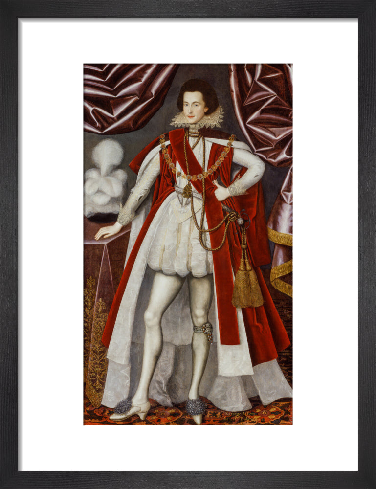 George villiers, 1st duke of buckingham portrait print (art print, small, black frame)